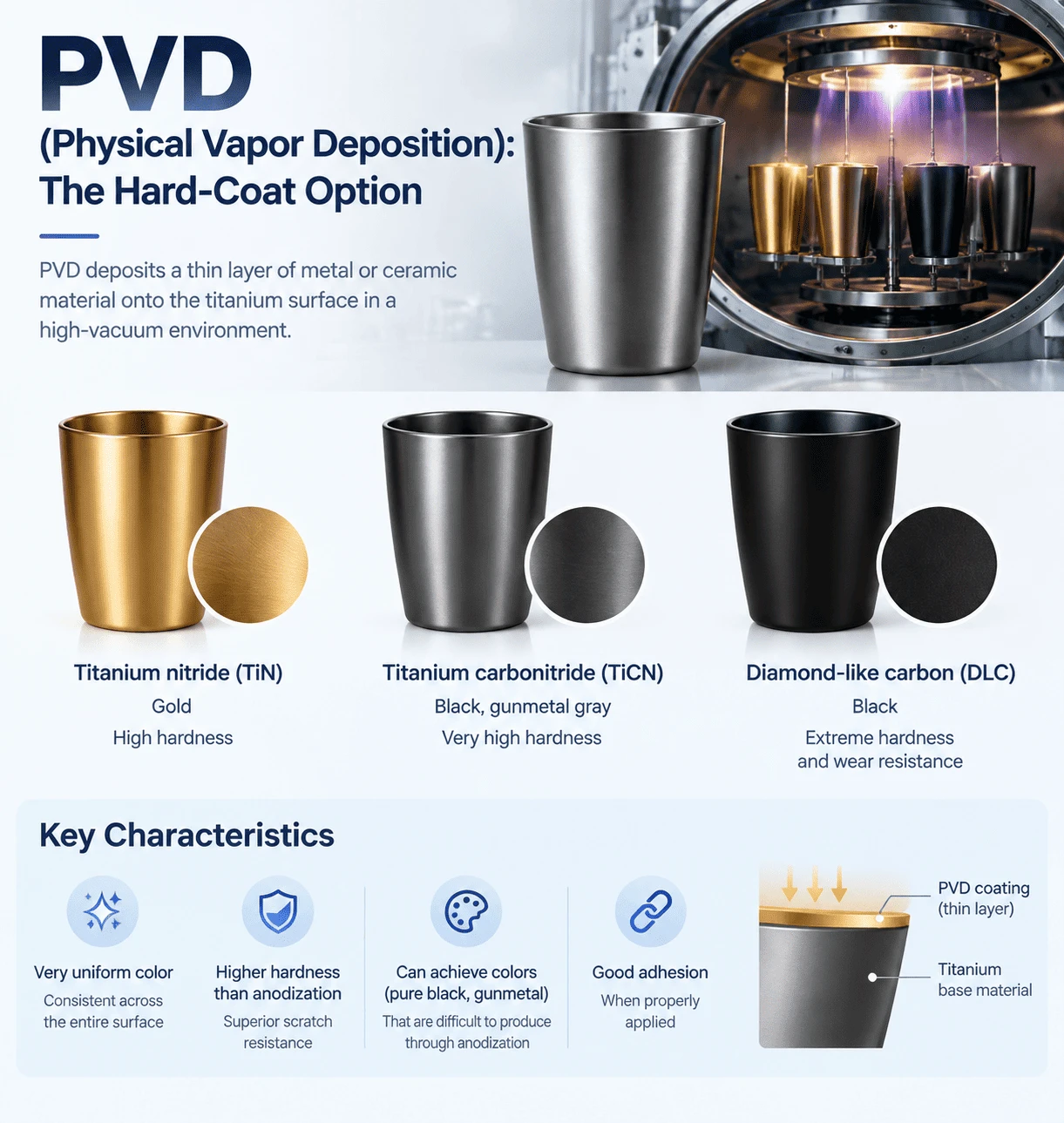 Titanium PVD (Physical Vapor Deposition) Titanium PVD (Physical Vapor Deposition)